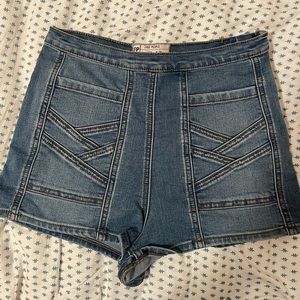 Free People high rise jean shorts.